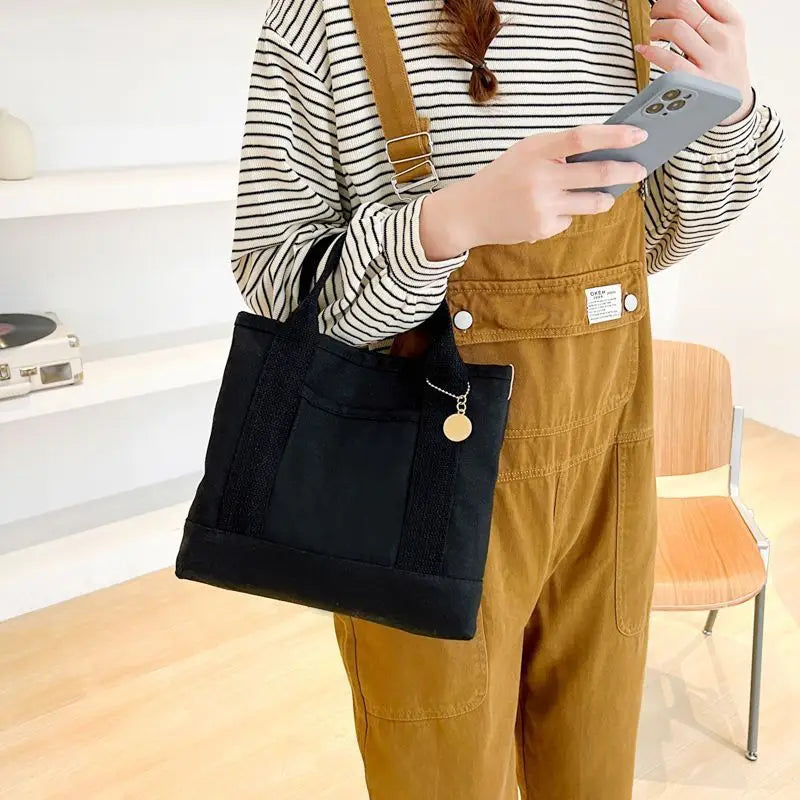 Foufurieux Canvas Lunch Bag Handbag for Women - Outdoor Tote Bag