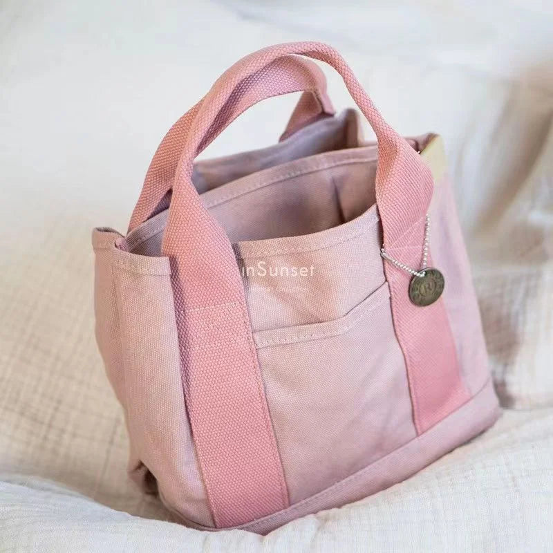 Foufurieux Canvas Lunch Bag Handbag for Women - Outdoor Tote Bag