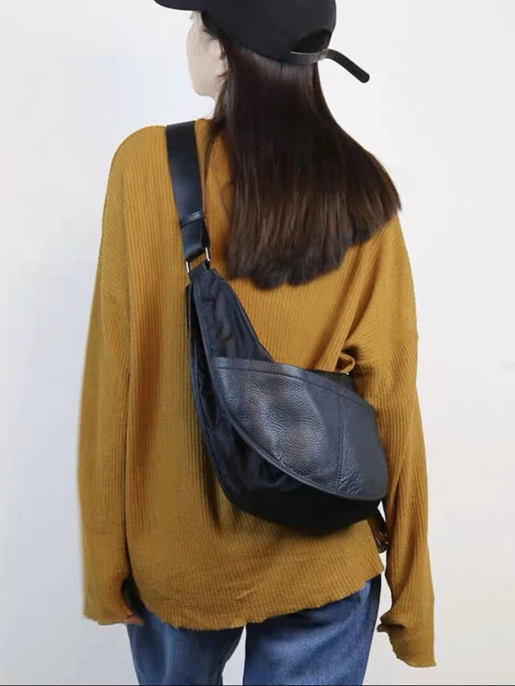 Foufurieux Women Leather Handbags Large Shoulder Bags Casual Tote Bags
