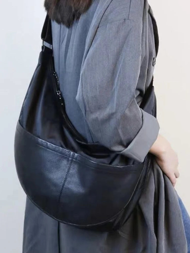 Foufurieux Women Leather Handbags Large Shoulder Bags Casual Tote Bags