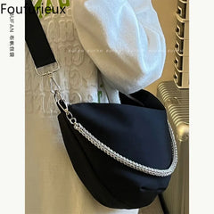 Foufurieux Women's Shoulder Bag Soft Leather Chain Handbag