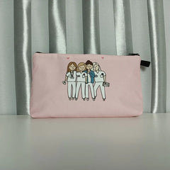 Nurse Cartoon Printed Cosmetics Bag Storage Pencil Box Travel Women's Bag