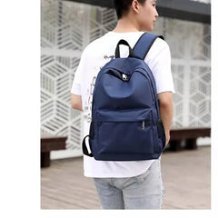 Four Seasons Casual USB Oxford Cloth Solid Backpack