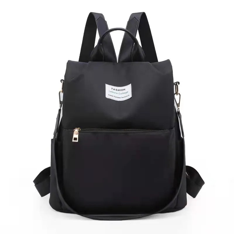 Women's Casual Zipper Backpack, Fashionable Anti-Theft Nylon Sports Backpack