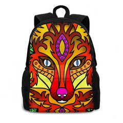 Fox Colourful Animal Head School Bag For Teenage Girls Laptop Travel Bags