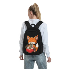 Fox Eating Ramen Large Capacity Backpack