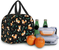 Fox Lunch Bag Insulated Washable Cooler Tote Reusable Lunch Box Office Work