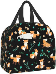 Fox Lunch Bag Insulated Washable Cooler Tote Reusable Lunch Box Office Work