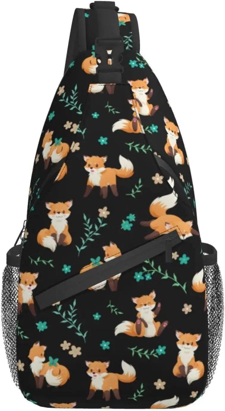 Fox Sling Bag Crossbody Backpack Lightweight Shoulder Bag