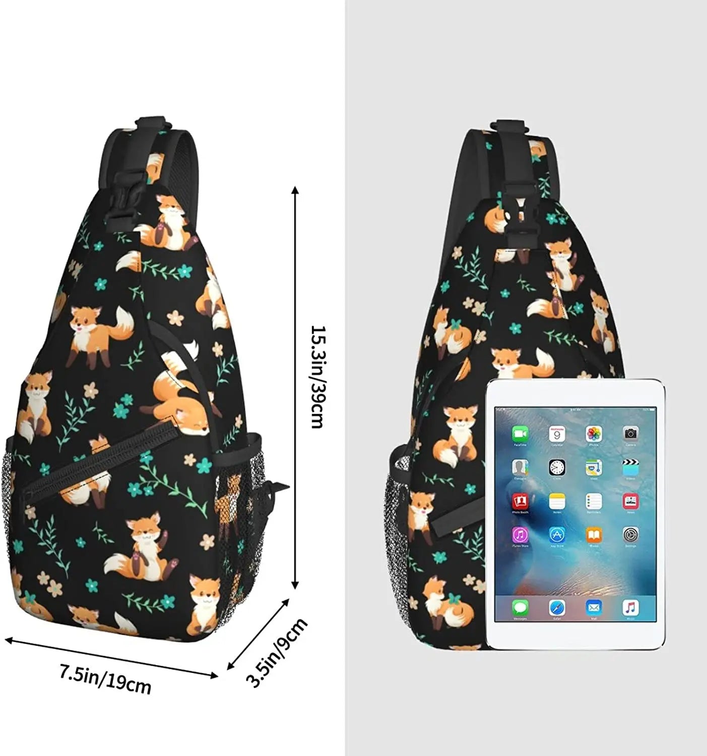Fox Sling Bag Crossbody Backpack Lightweight Shoulder Bag