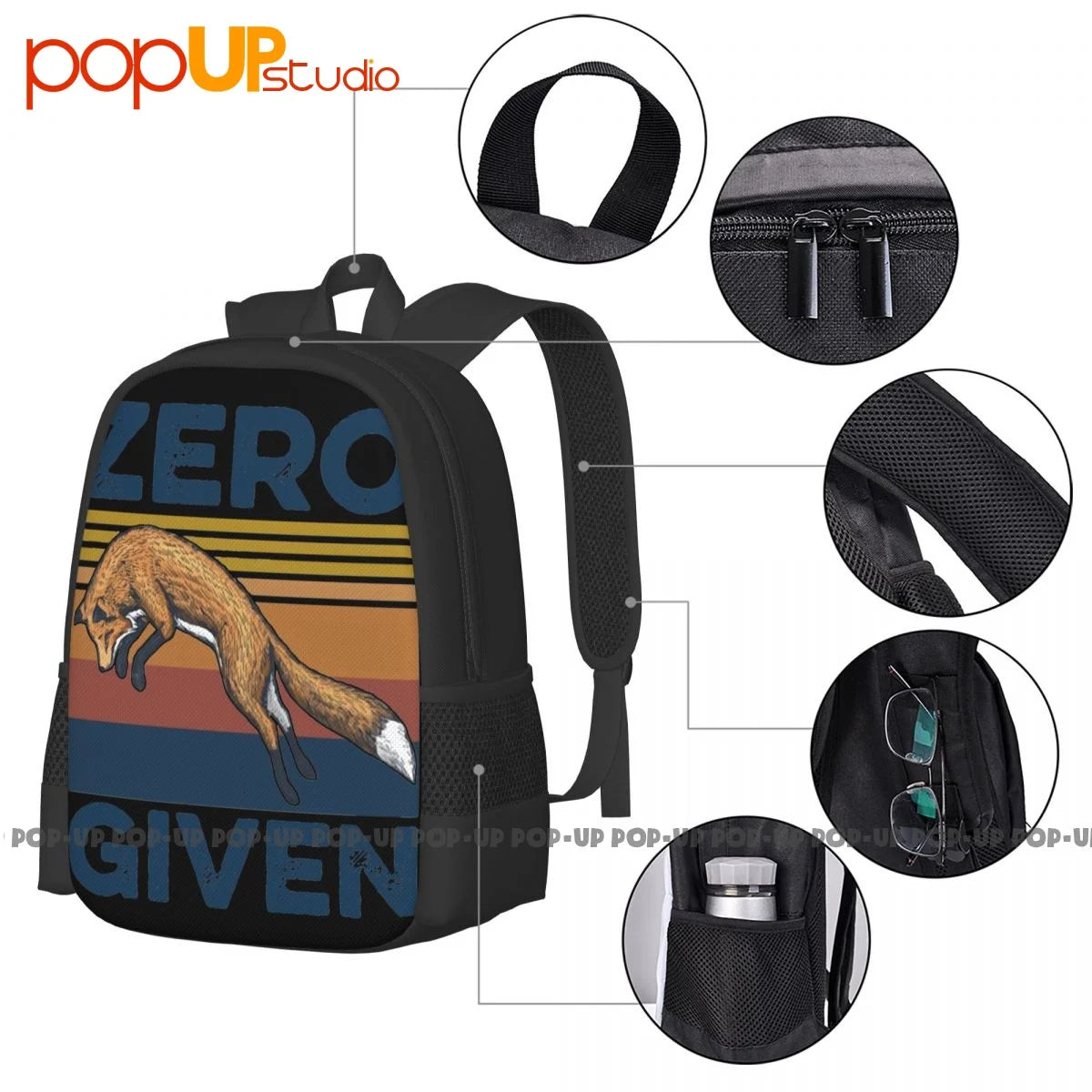 Fox Zero Given Backpack Large Capacity Travel Softback Eco Friendly Multi-functi