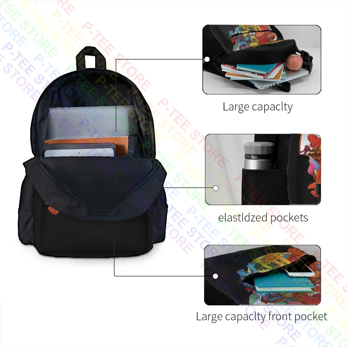 Fraggle Rock TV Show Group Hug Large Capacity Backpack