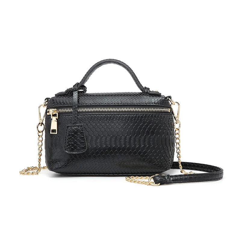 Ostrich Pattern Leather Crossbody Bag for Women Party Evening Clutch with Chain
