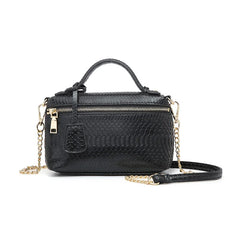 Ostrich Pattern Leather Crossbody Bag for Women Party Evening Clutch with Chain