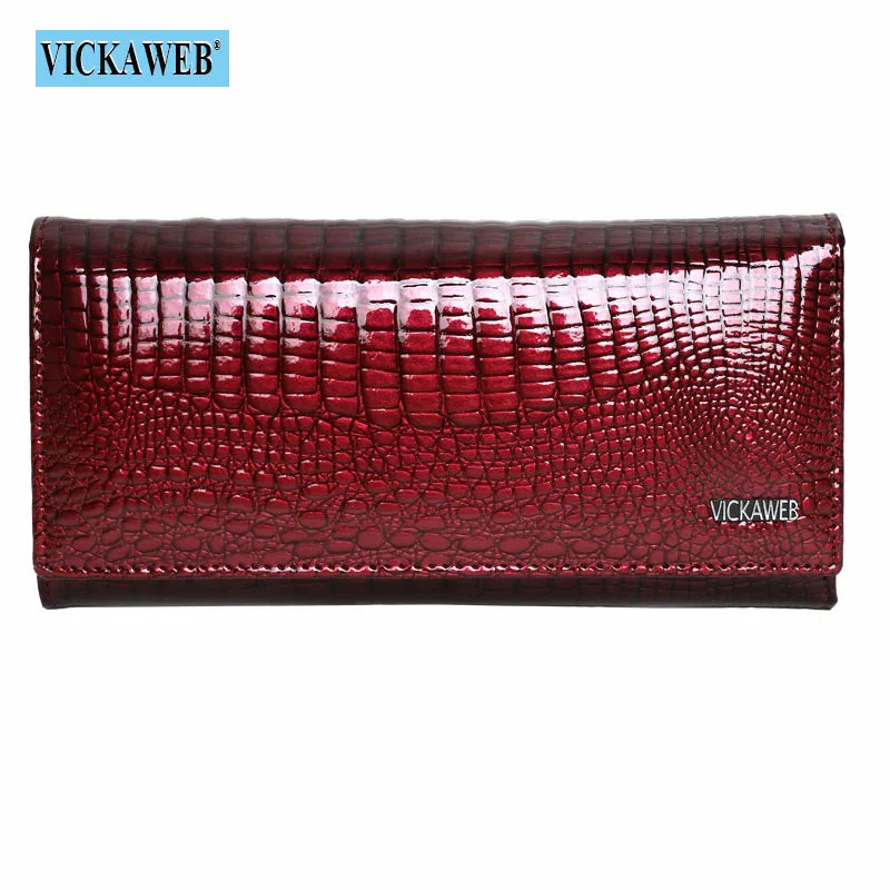 Leather Women's Wallets Long Double Zipper Clutch Money Bag Purse