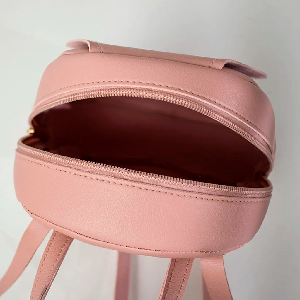 Girl Headphone Hole Backpack Student Shoulder Bags Mobile Phone Purse