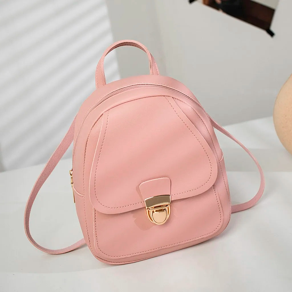 Girl Headphone Hole Backpack Student Shoulder Bags Mobile Phone Purse