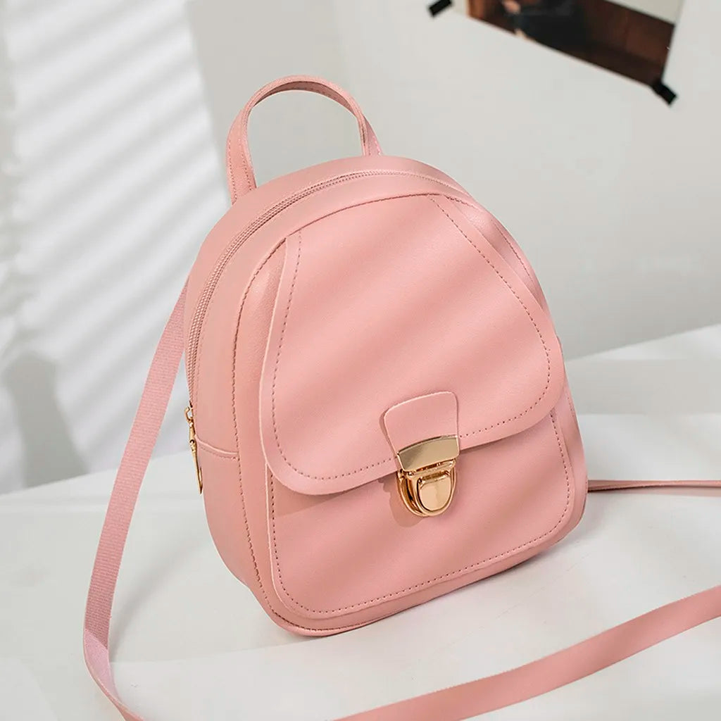 Girl Headphone Hole Backpack Student Shoulder Bags Mobile Phone Purse