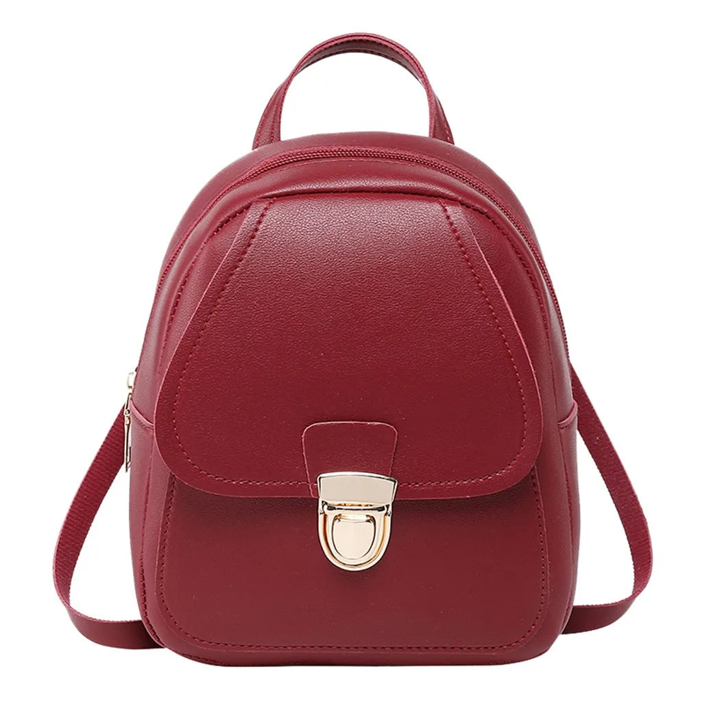 Girl Headphone Hole Backpack Student Shoulder Bags Mobile Phone Purse
