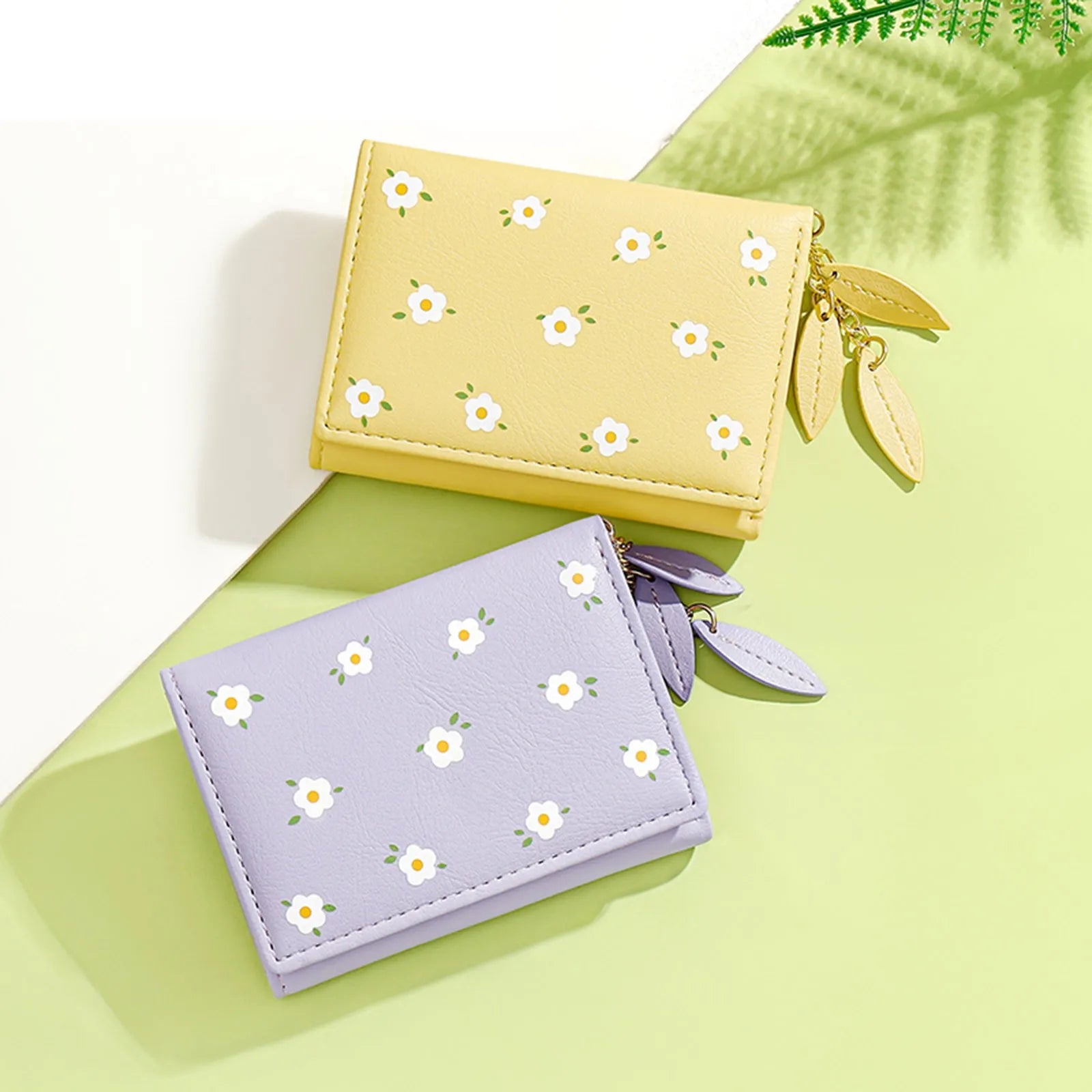 Small Floral Print Purse Card ID Bag Ladies Wallet Mini Front Pocket Purse