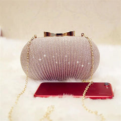 Golden Evening Clutch Bag Bridal Metal Bow Clutches Bag
