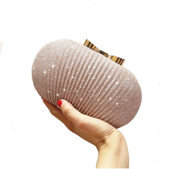 Golden Evening Clutch Bag Bridal Metal Bow Clutches Bag