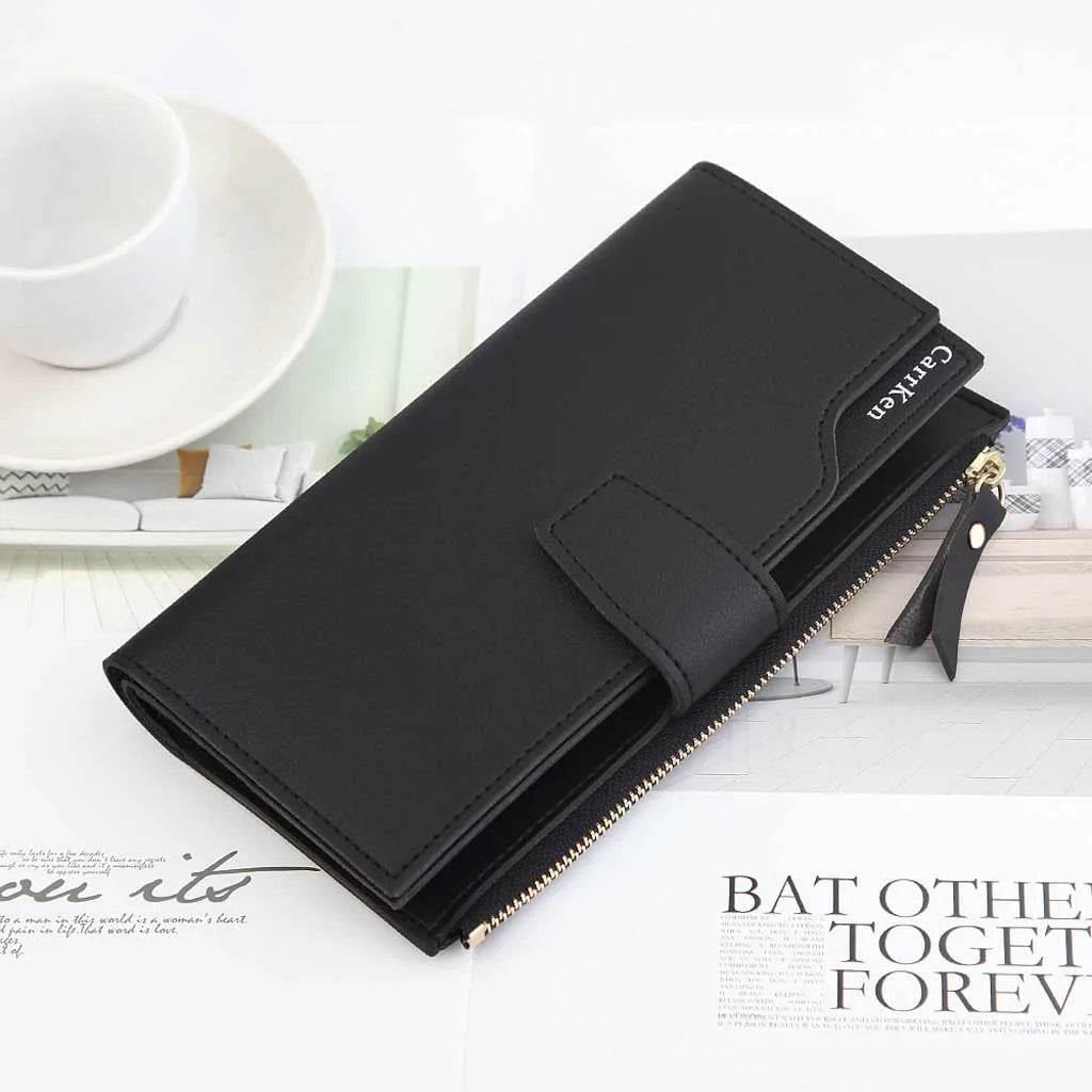 Women's Three-fold Zipper Long Wallet Clutch Bag