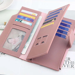 Women's Three-fold Zipper Long Wallet Clutch Bag