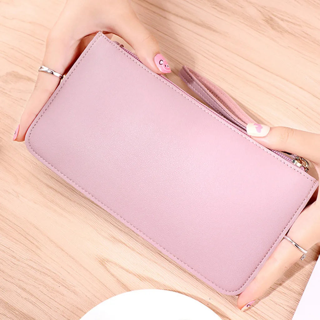 Women Long Purse Large Capacity Red Wallet