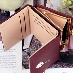 Women Short Three Fold Candy Purse Card Holder Bag Wallet