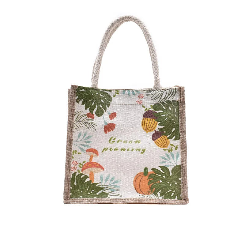 Striped Canvas Tote Bag High Women Girls Beach Handbag