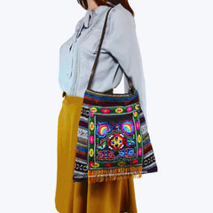 Vintage Hmong Tribal Ethnic Thai Boho Crossbody Bag Embroidery Tapestry