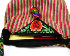 Vintage Ethnic Embroidery Floral Cross Body Purse Bag Hmong Boho Trim