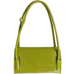 French Avocado Green Shoulder Bags for Women PU Leather Handbags Underarm