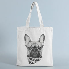 French Bulldog Ladies Handbags Canvas Tote Dog Lover Bag Eco Reusable Shoulder S
