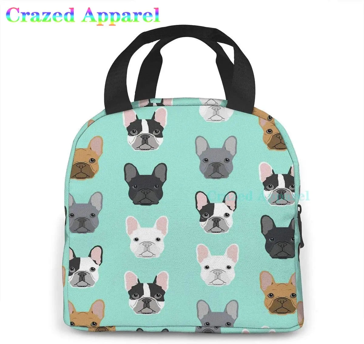 French Bulldog Insulated Lunch Bag Portable Thermal Cooler Box Reusable