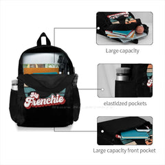 French Bulldog Love Is In The Air Backpack For Student School Laptop Travel Bag