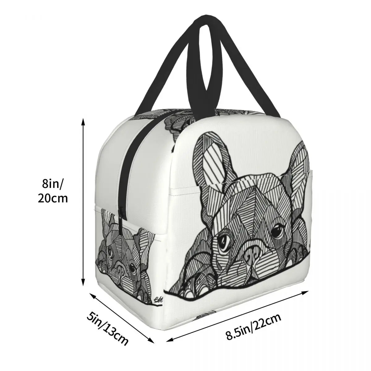 French Bulldog Puppy Insulated Lunch Bag - Reusable Thermal Cooler