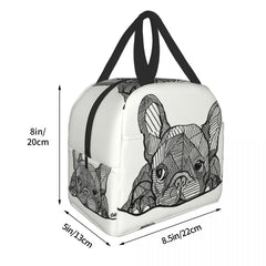 French Bulldog Puppy Insulated Lunch Bag - Reusable Thermal Cooler