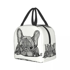 French Bulldog Puppy Insulated Lunch Bag - Reusable Thermal Cooler
