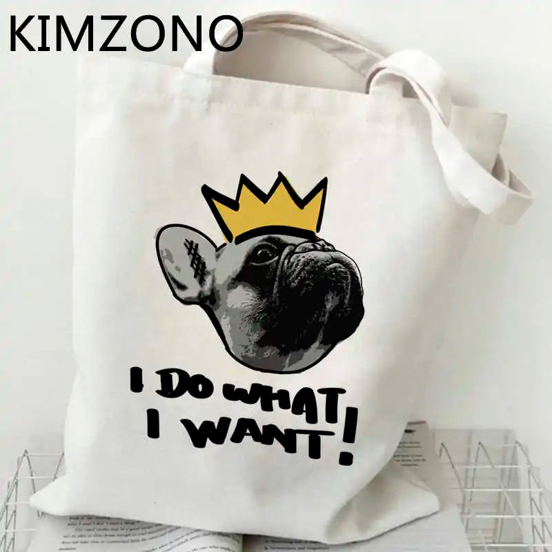 French Bulldog Cotton Tote Shopping Bag