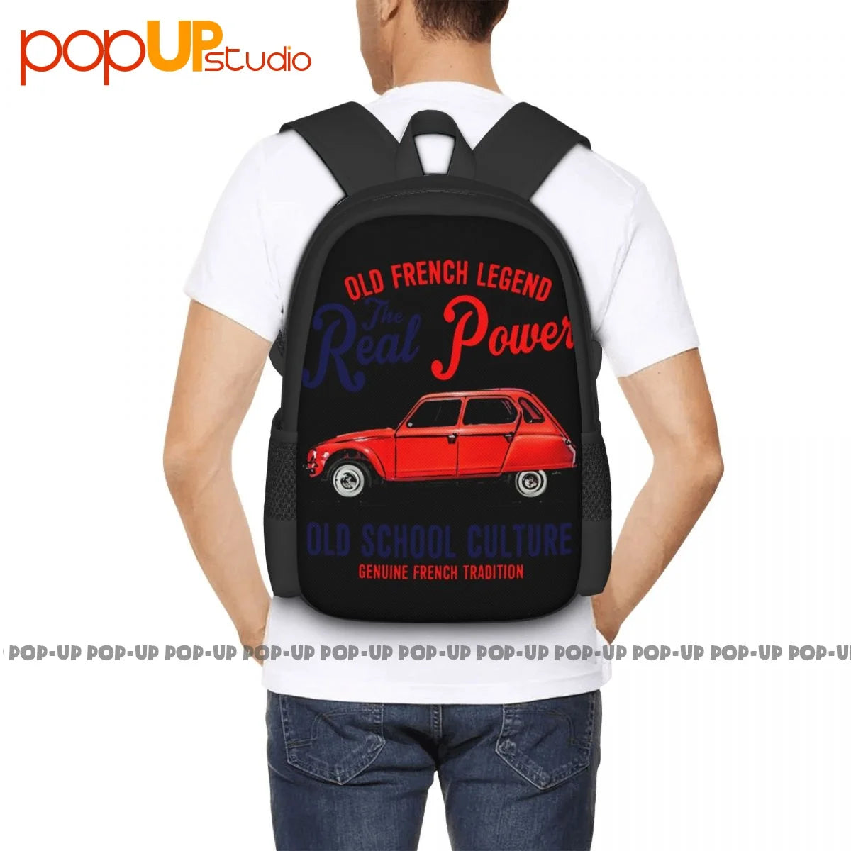 French Car Dyane Backpack Large Capacity Shoe Bag 3d Printing Multi-function