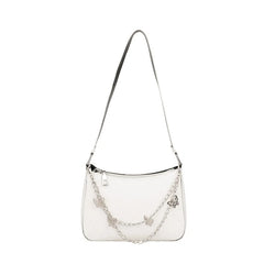 French Casual Armpit Bag Women's High Leather Checker Baguette Bag
