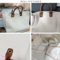 French Designe Tote Bag Canvas Handbags For Women Large Shoulder Bags