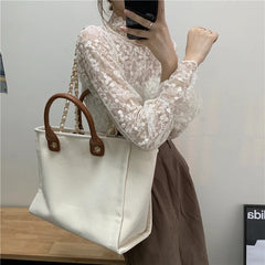 French Designe Tote Bag Canvas Handbags For Women Large Shoulder Bags