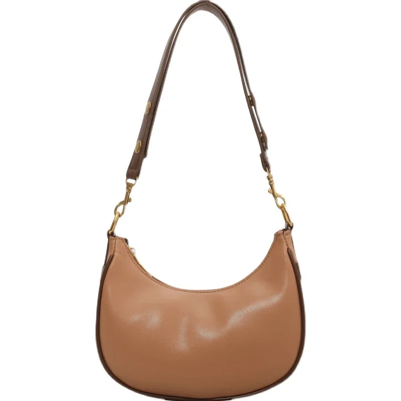 French Half Moon Bag Autumn Women's Vintage All-match Shoulder Crossbody Handbag