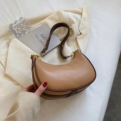 French Half Moon Bag Autumn Women's Vintage All-match Shoulder Crossbody Handbag