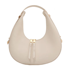 French PU Leather Half Moon Shoulder Bag Winter Women Texture