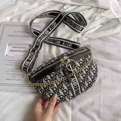 French Niche Women Contrast Messenger Bag Lock Square Bag
