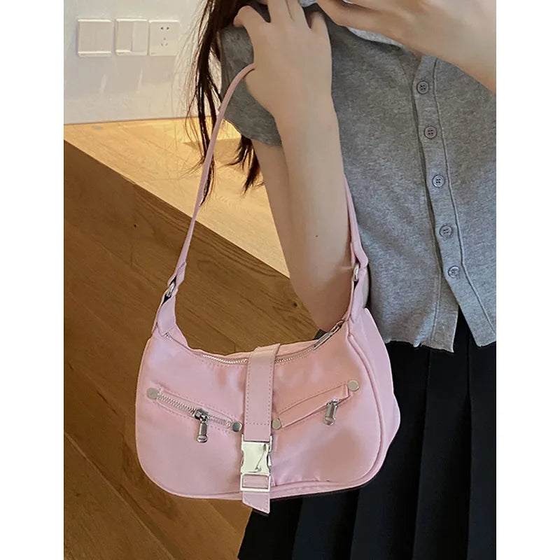 French Niche Nylon Underarm Bag Women's High-quality Texture Messenger Bag